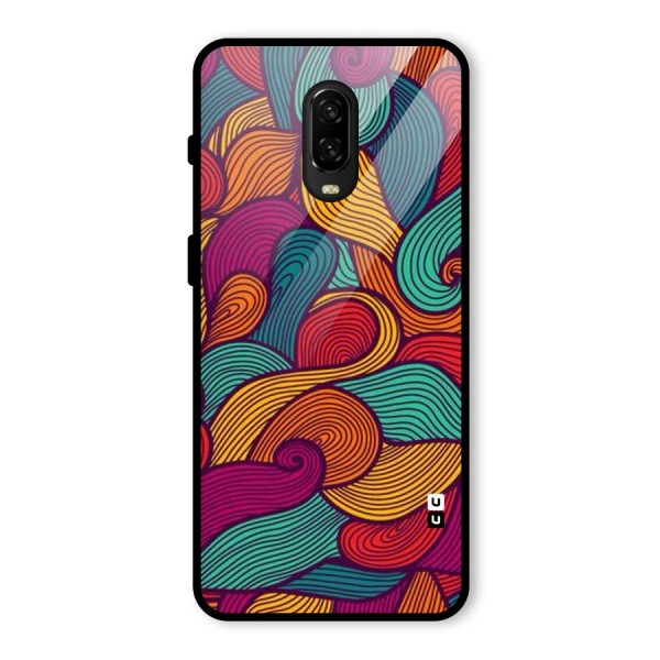 Whimsical Colors Glass Back Case for OnePlus 6T