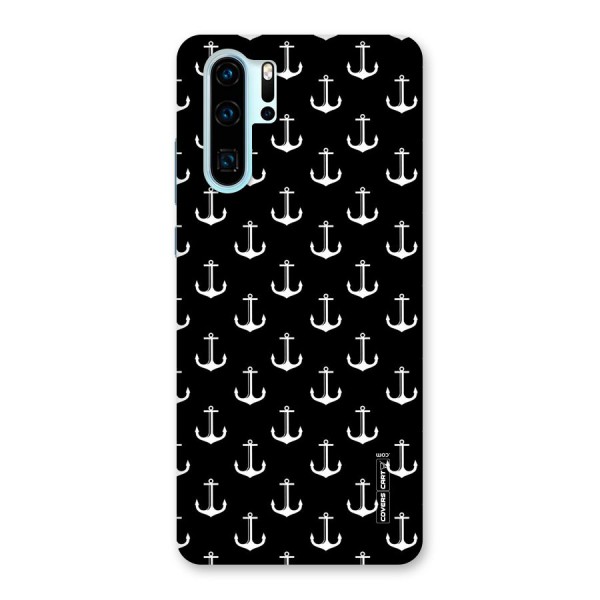 White And Black Anchor Pattern Back Case for Huawei P30 Pro