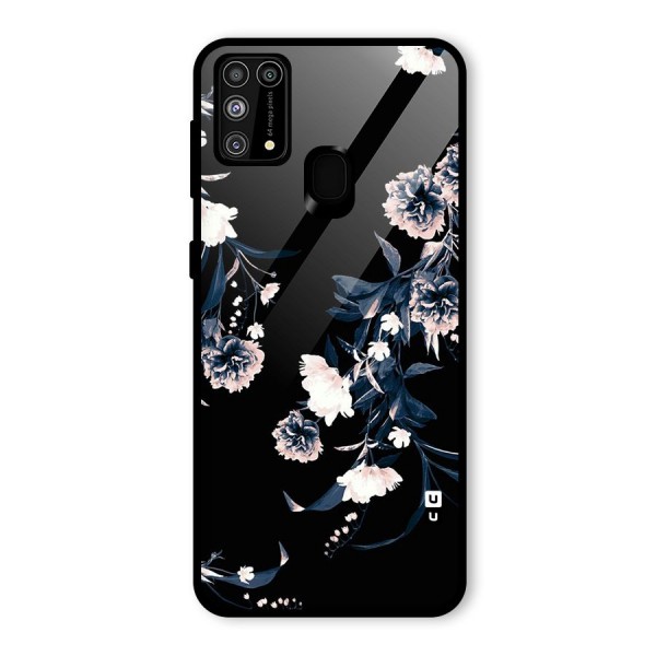 White Flora Glass Back Case for Galaxy M31