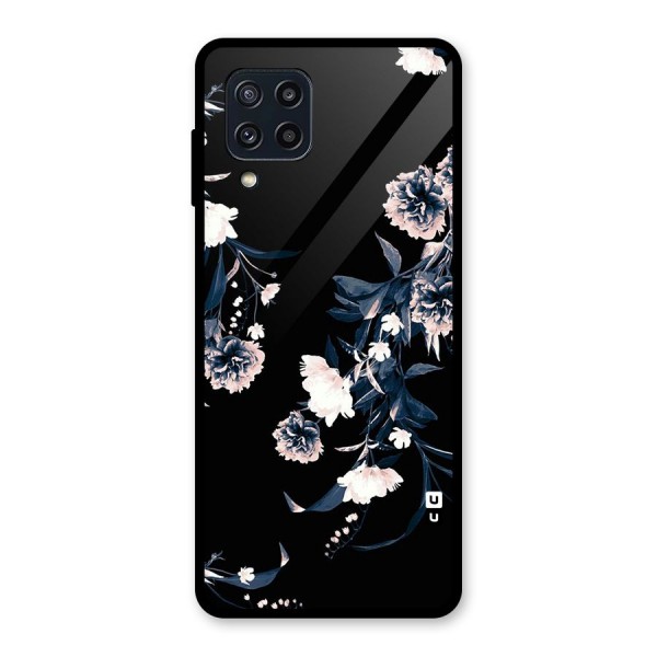 White Flora Glass Back Case for Galaxy M32