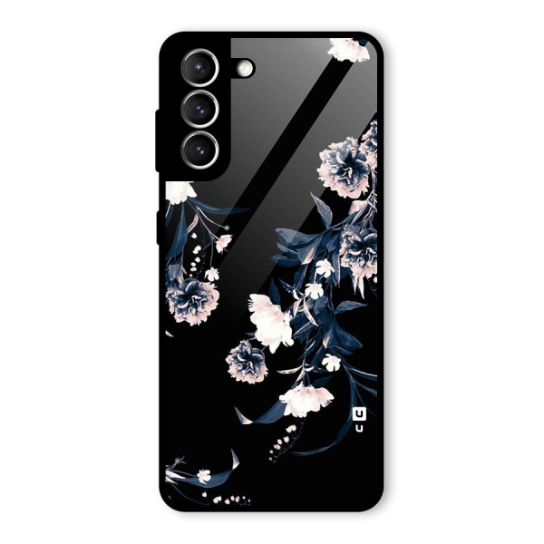 White Flora Glass Back Case for Galaxy S21 5G