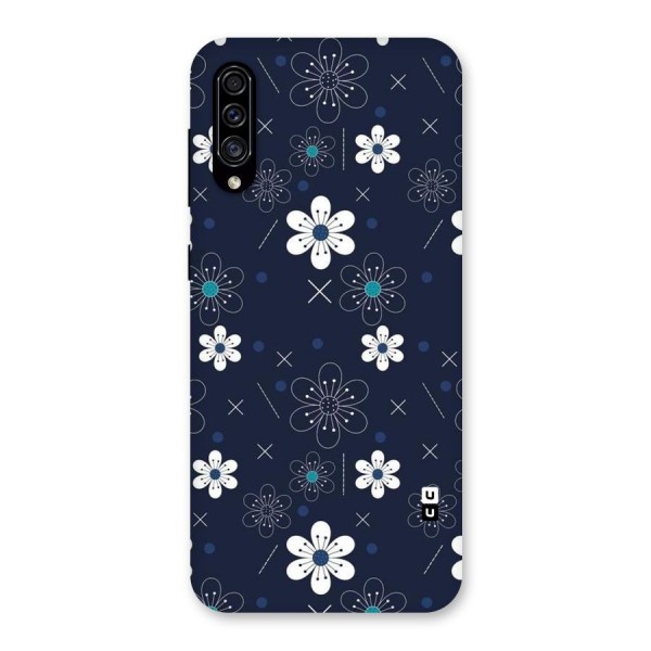 White Floral Shapes Back Case for Galaxy A30s
