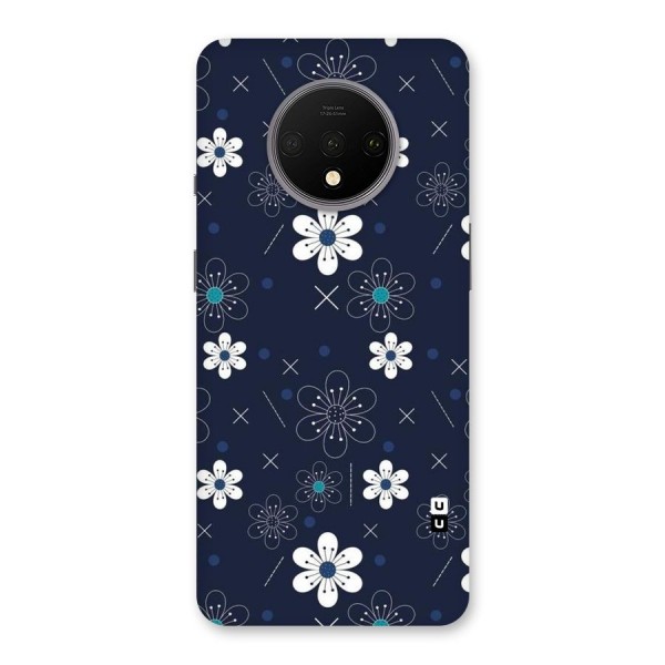 White Floral Shapes Back Case for OnePlus 7T
