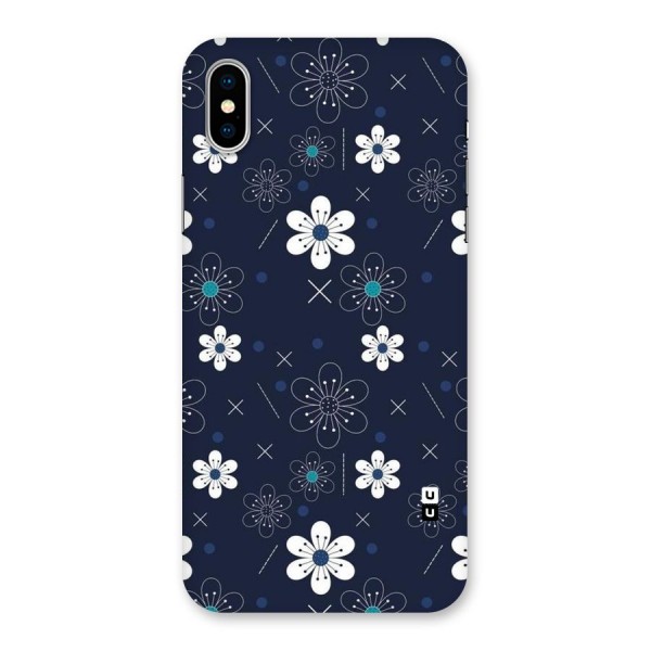 White Floral Shapes Back Case for iPhone XS