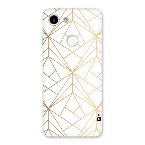 White Golden Zig Zag Back Case for Google Pixel 3