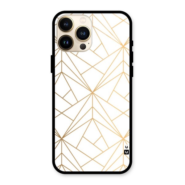 White Golden Zig Zag Glass Back Case for iPhone 13 Pro Max