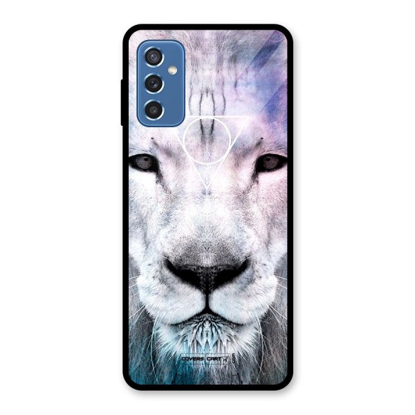 White Lion Glass Back Case for Galaxy M52 5G