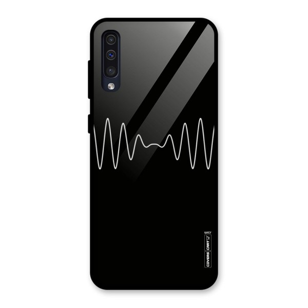 White Minimal Thread Glass Back Case for Galaxy A30s
