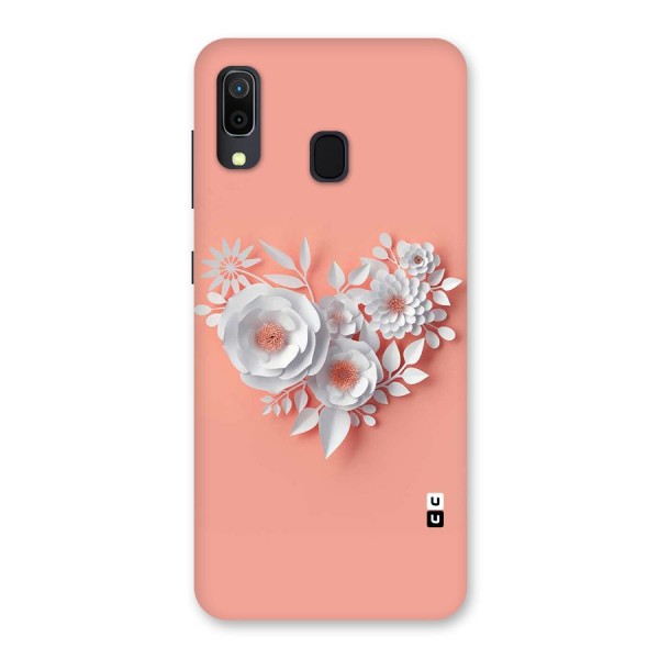 White Paper Flower Back Case for Galaxy A20