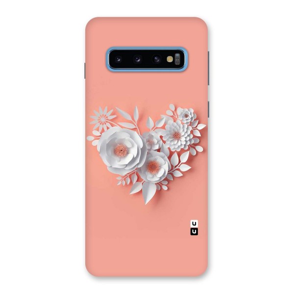 White Paper Flower Back Case for Galaxy S10