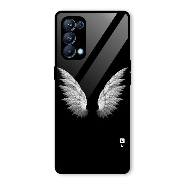 White Wings Glass Back Case for Oppo Reno5 Pro 5G
