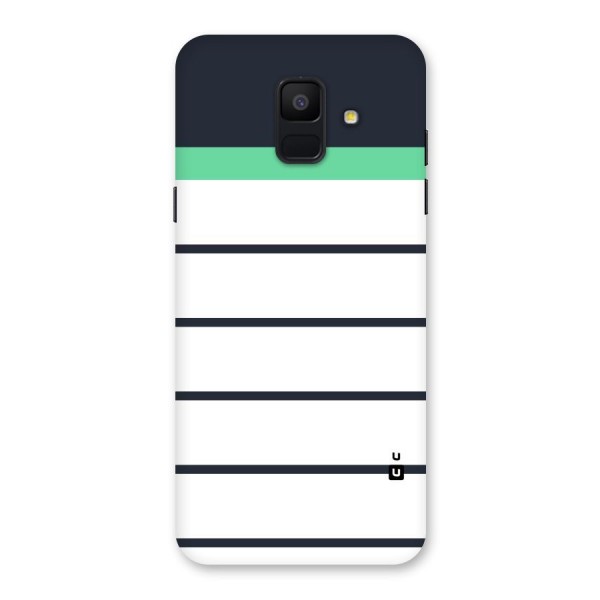 White and Simple Stripes Back Case for Galaxy A6 (2018)