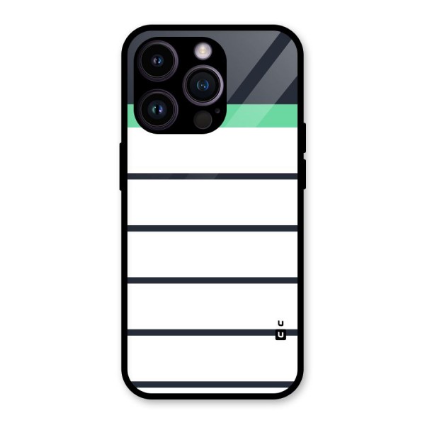White and Simple Stripes Glass Back Case for iPhone 14 Pro