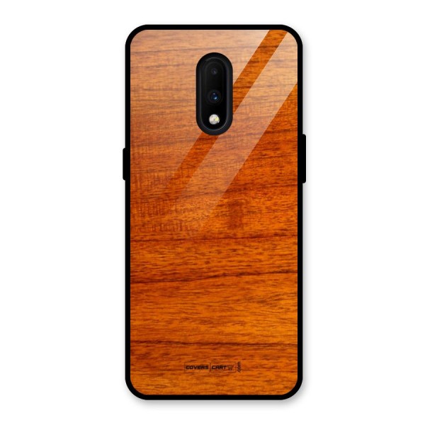Wood Texture Design Glass Back Case for OnePlus 7