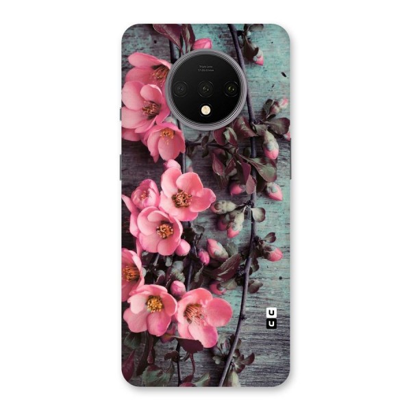 Wooden Floral Pink Back Case for OnePlus 7T