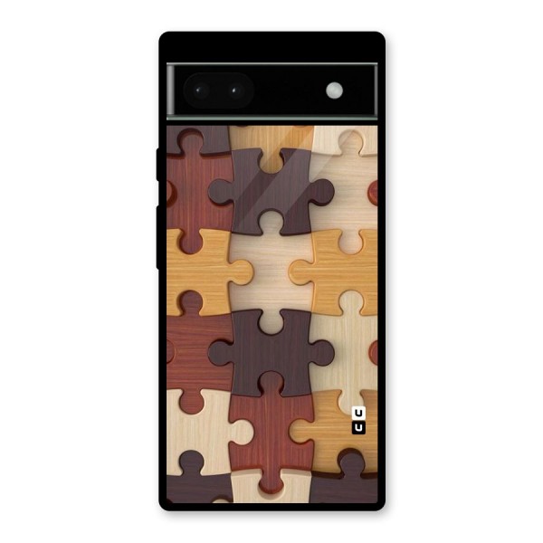 Wooden Puzzle (Printed) Glass Back Case for Google Pixel 6a