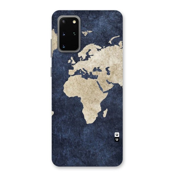 World Map Blue Gold Back Case for Galaxy S20 Plus