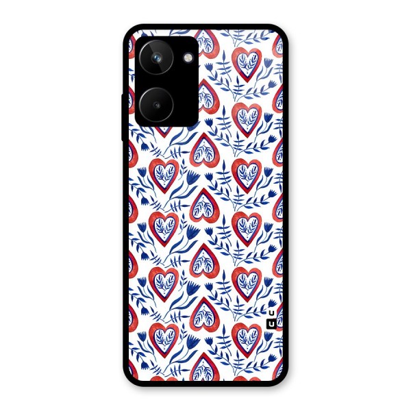 Wrapping Hearts Pattern Glass Back Case for Realme 10