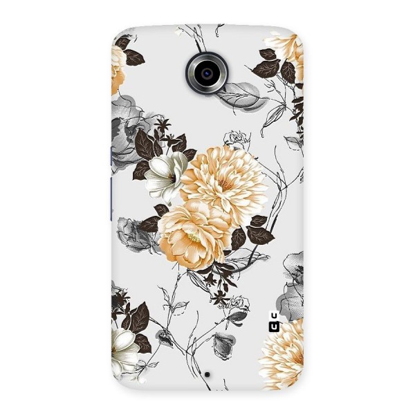 Yellow Floral Back Case for Nexsus 6