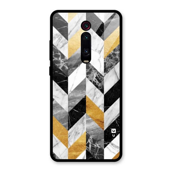 Yellow Grey Marble Glass Back Case for Redmi K20 Pro