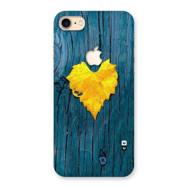 Yellow Leaf Back Case for iPhone 7 Apple Cut