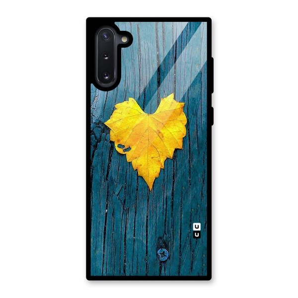 Yellow Leaf Glass Back Case for Galaxy Note 10