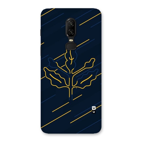 Yellow Leaf Line Back Case for OnePlus 6
