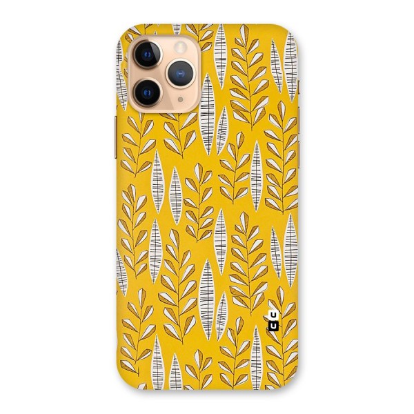 Yellow Leaf Pattern Back Case for iPhone 11 Pro