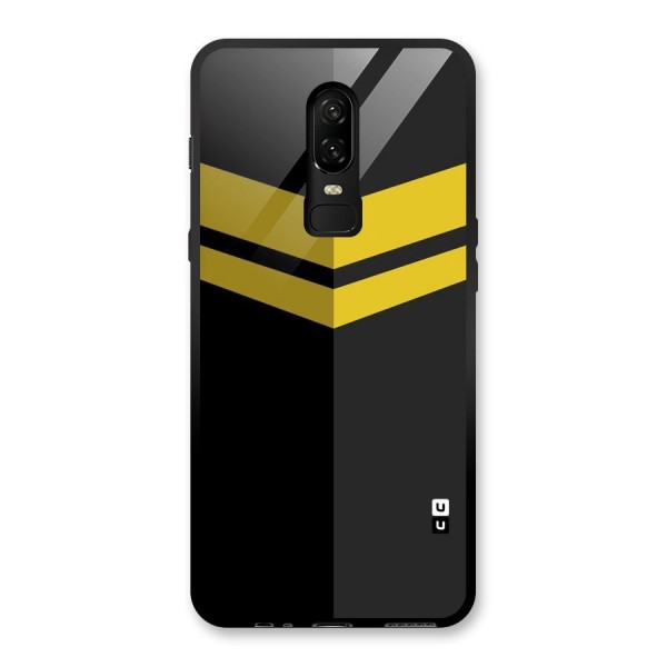 Yellow Lines Glass Back Case for OnePlus 6