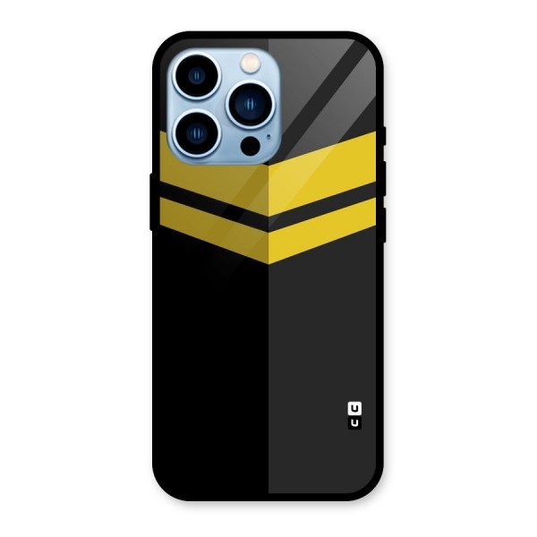 Yellow Lines Glass Back Case for iPhone 13 Pro