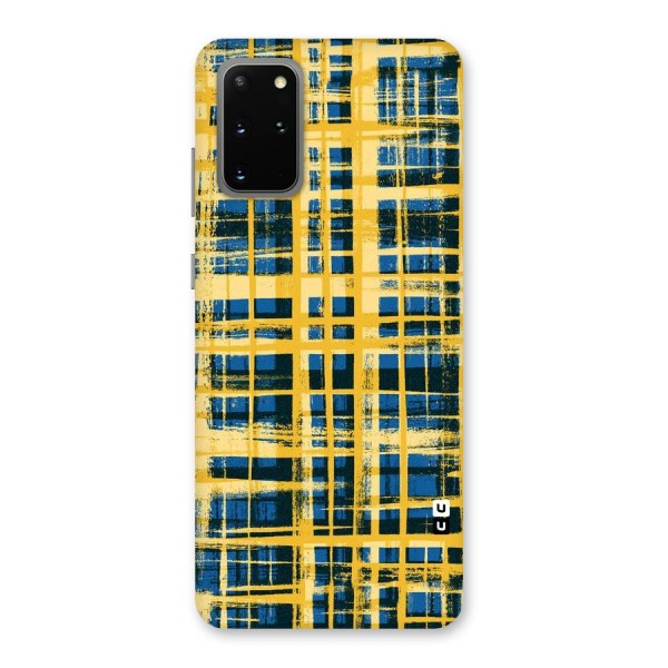 Yellow Rugged Check Design Back Case for Galaxy S20 Plus