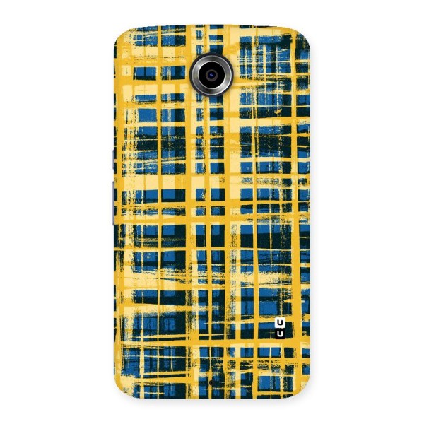 Yellow Rugged Check Design Back Case for Nexsus 6