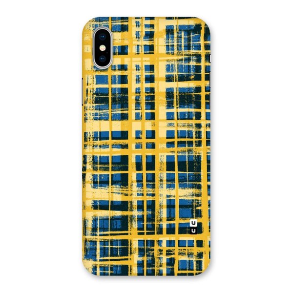 Yellow Rugged Check Design Back Case for iPhone X