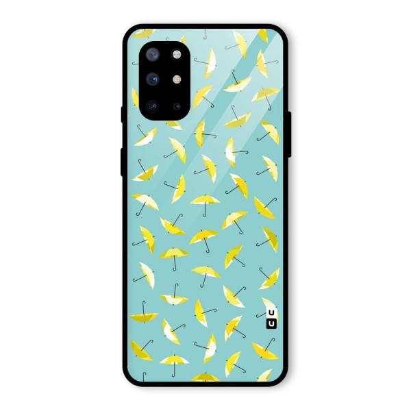 Yellow Umbrella Pattern Glass Back Case for OnePlus 8T