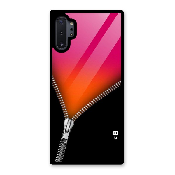 Zipper Print Glass Back Case for Galaxy Note 10 Plus