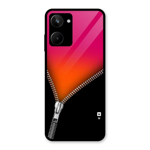 Zipper Print Glass Back Case for Realme 10