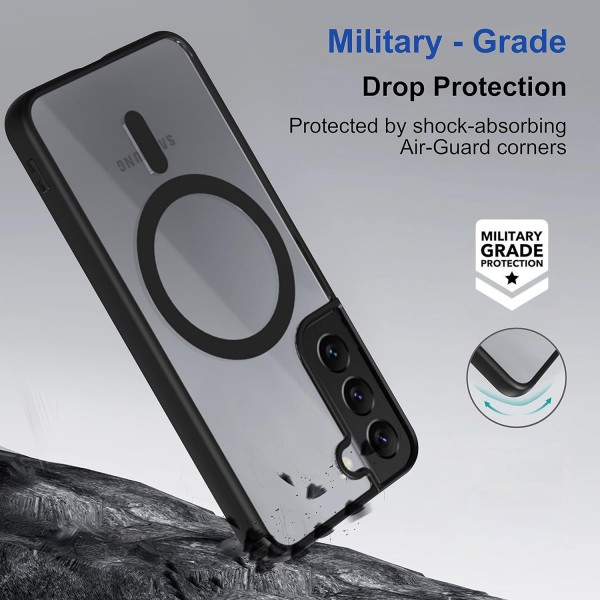 Black Clear Transparent Magsafe Back Case for Galaxy S22 Plus 5G