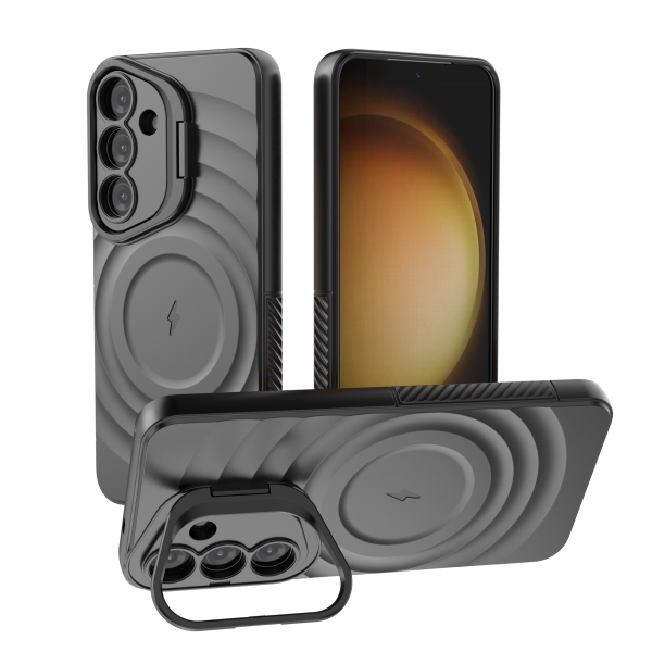 Matte Black - TitanShield Wave Silicone Magsafe Back Case for Galaxy S25
