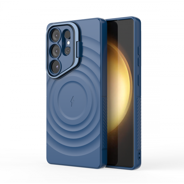Comet Blue - TitanShield Wave Silicone  Magsafe Back Case for Galaxy S25 Ultra