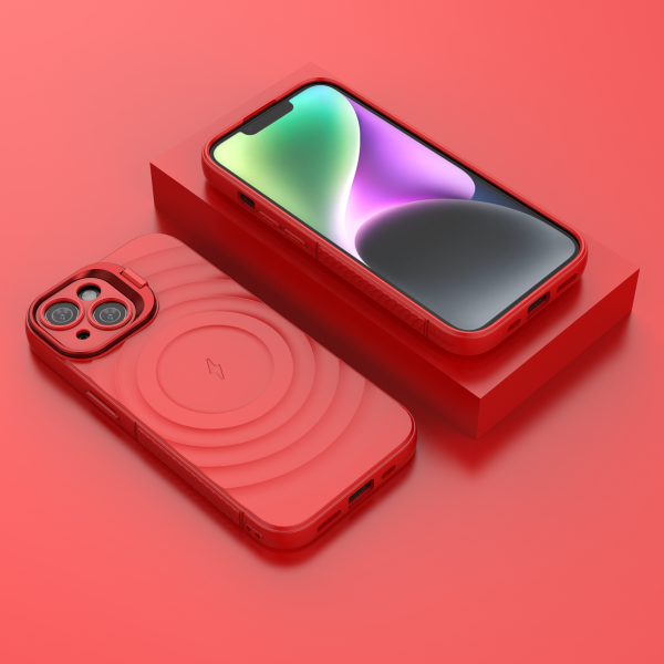 Crimson Red - TitanShield Wave Silicone Magsafe Back Case for iPhone 13