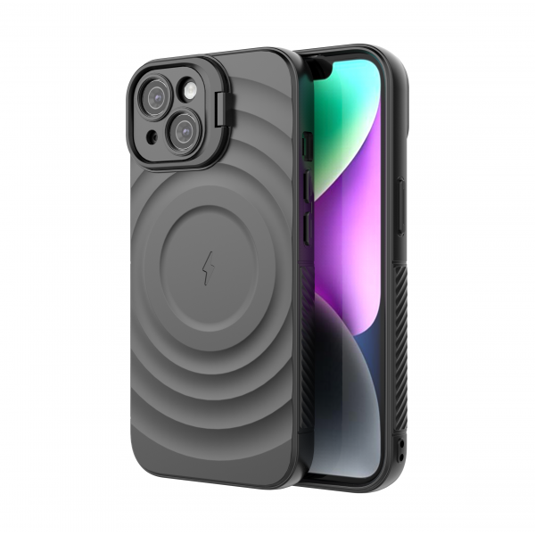 Matte Black - TitanShield Wave Silicone  Magsafe Back Case for iPhone 13