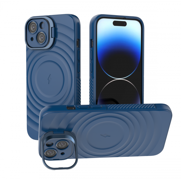 Comet Blue - TitanShield Wave Silicone Magsafe Back Case for iPhone 14