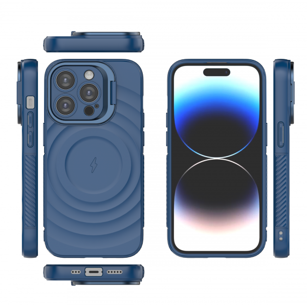 Comet Blue - TitanShield Wave Silicone Magsafe Back Case for iPhone 14 Pro