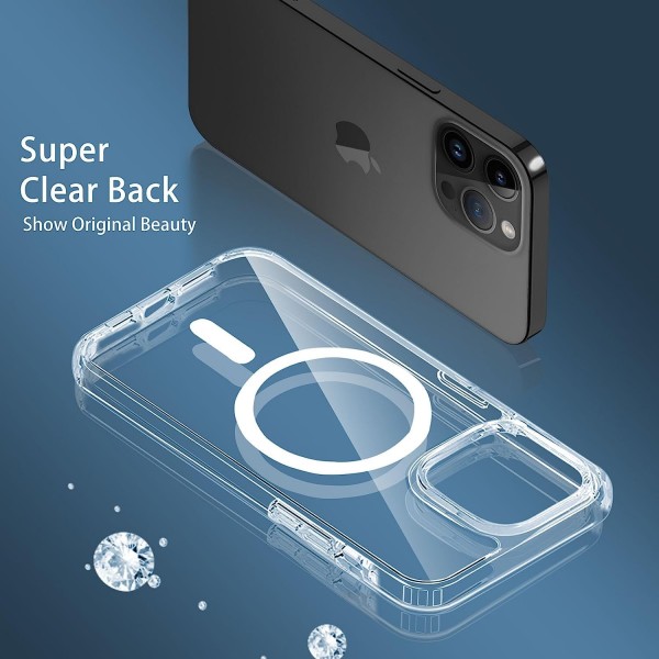 Crystal Clear Transparent Magsafe Back Case for iPhone 14 Pro
