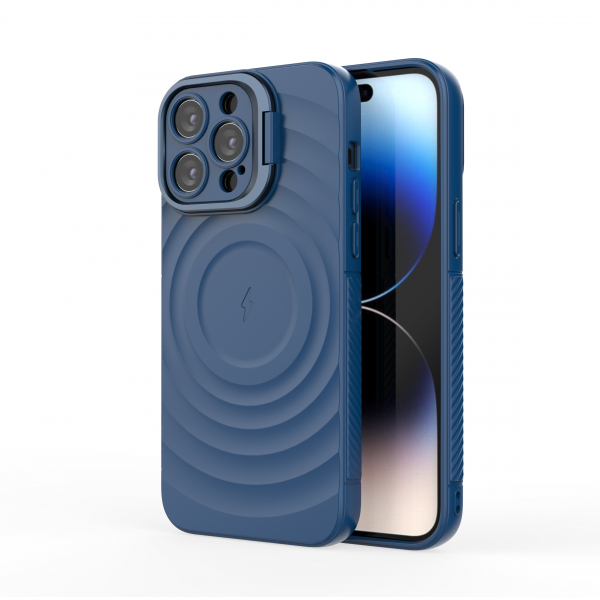 Comet Blue - TitanShield Wave Silicone Magsafe Back Case for iPhone 14 Pro Max