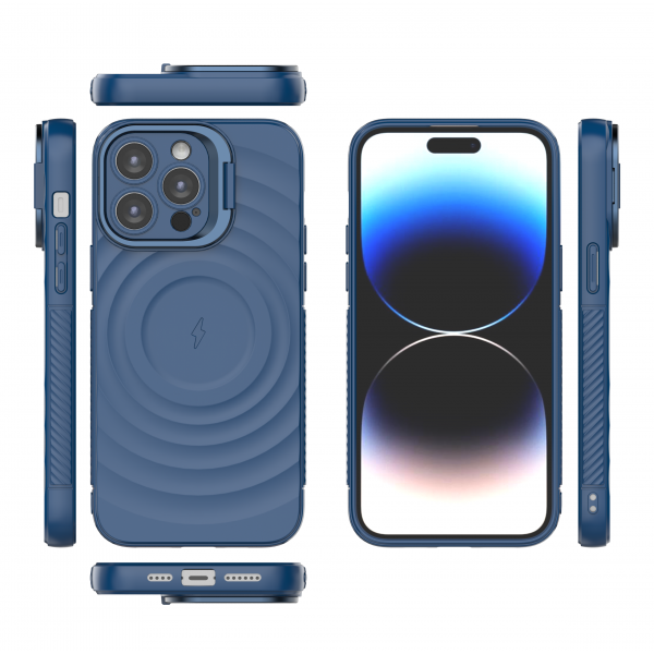 Comet Blue - TitanShield Wave Silicone Magsafe Back Case for iPhone 14 Pro Max