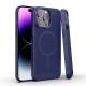 Premium Ultra Slim Mesh Design Shockproof (Navy Blue) Magsafe Back Case for iPhone 14 Pro Max