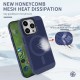 Premium Ultra Slim Mesh Design Shockproof (Navy Blue) Magsafe Back Case for iPhone 14 Pro Max