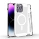 Premium Ultra Slim Mesh Design Shockproof (White) Magsafe Back Case for iPhone 14 Pro Max