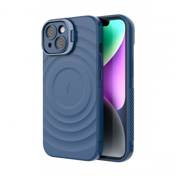 Comet Blue - TitanShield Wave Silicone Magsafe Back Case for iPhone 15